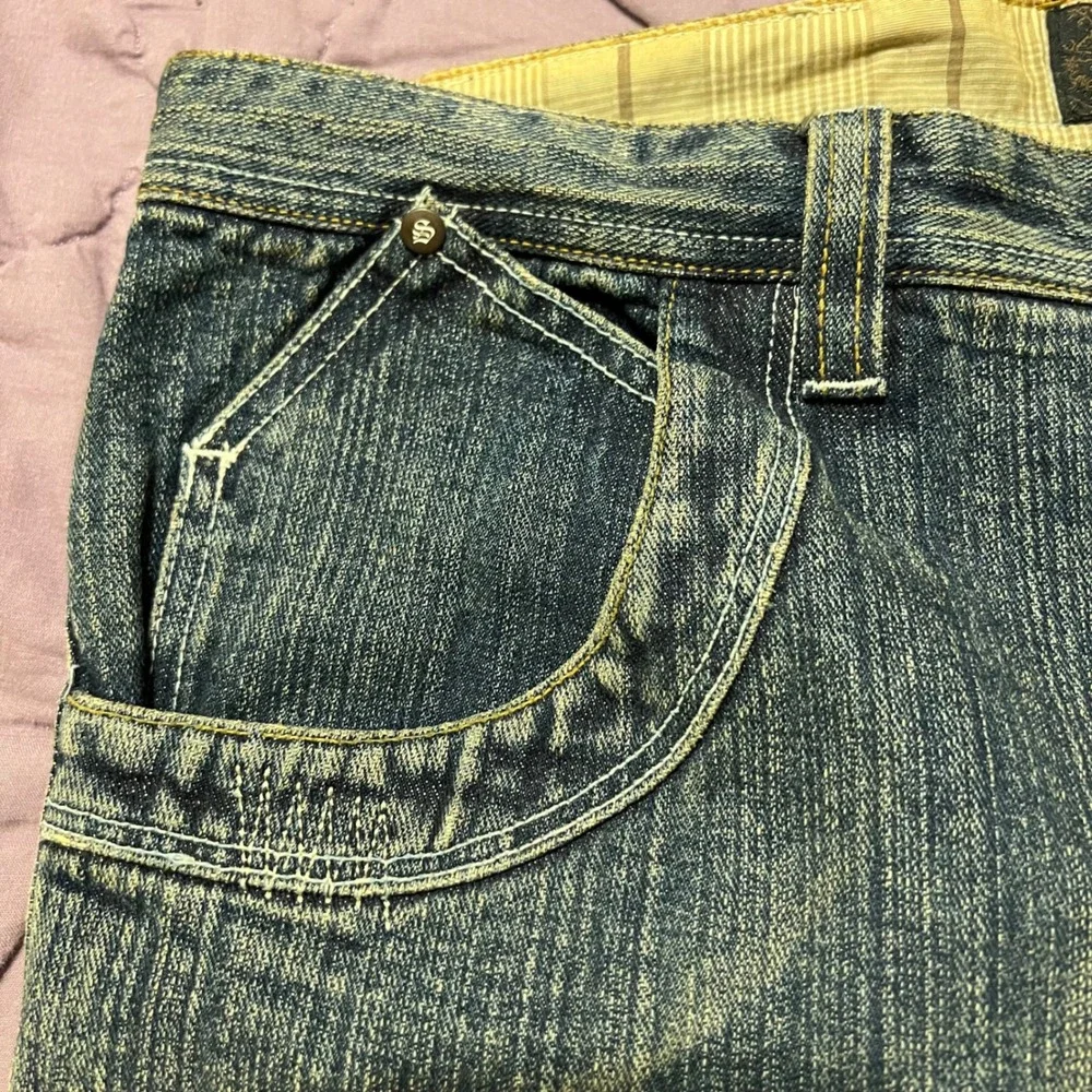 NWT Southpole Authentic Collection Baggy Jeans Embroidered Crest Mens 36x34